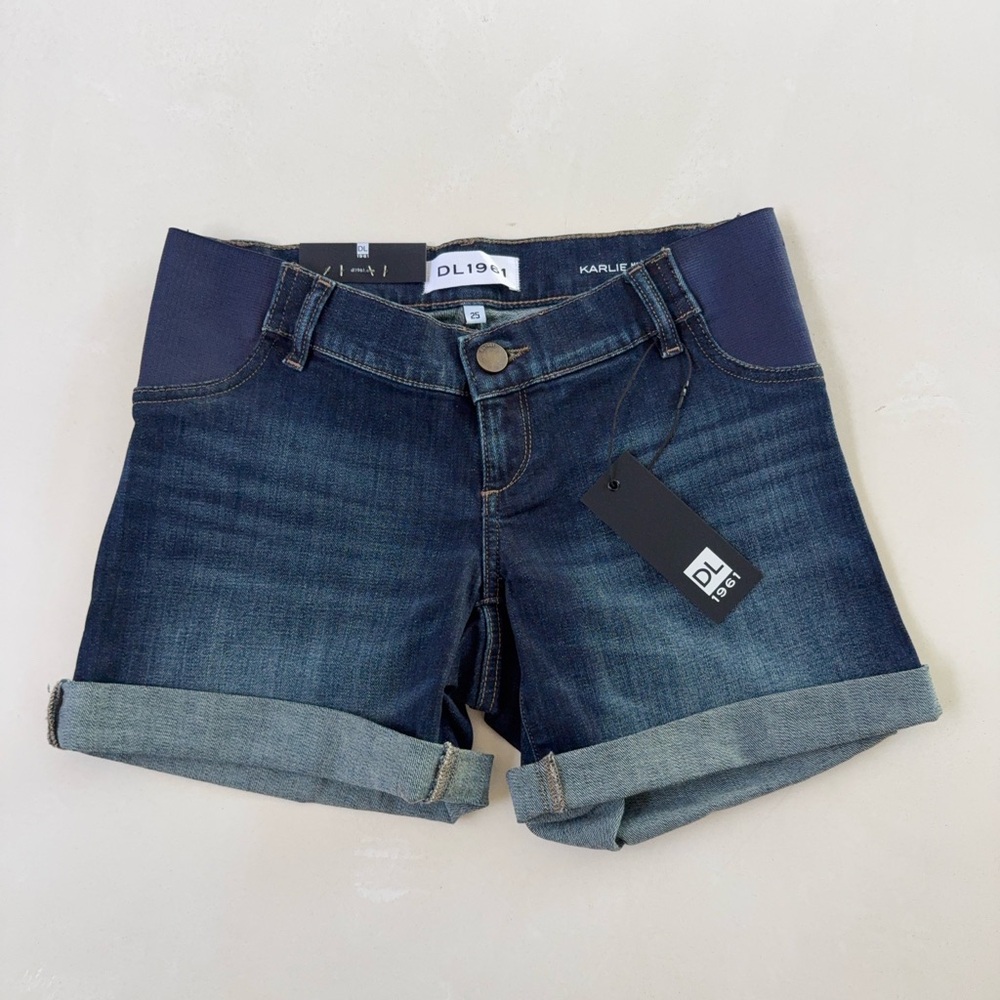 DL1961 Karlie Maternity Boyfriend Denim Shorts 25